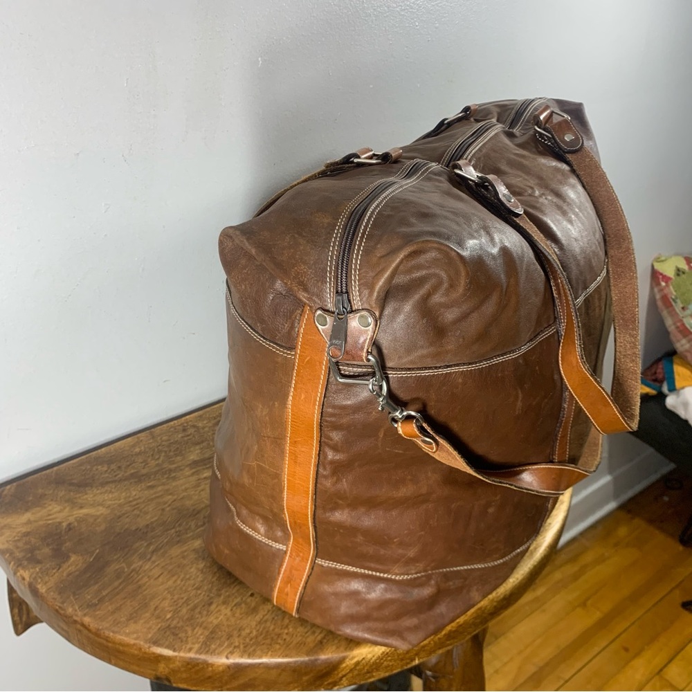 Rugby north America large  travel business sports  light leather unisex bag - Picture 5 of 15